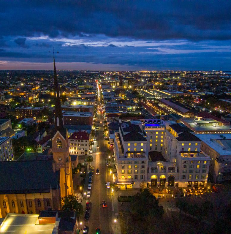 Charleston, SC, skyline at night