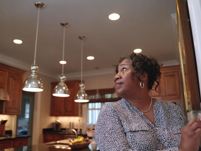 Customer in her kitchen