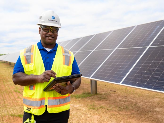 Imani Beckwith, construction project manager, at a solar facility