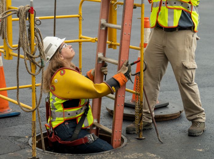 Lineworker Megan Yeager