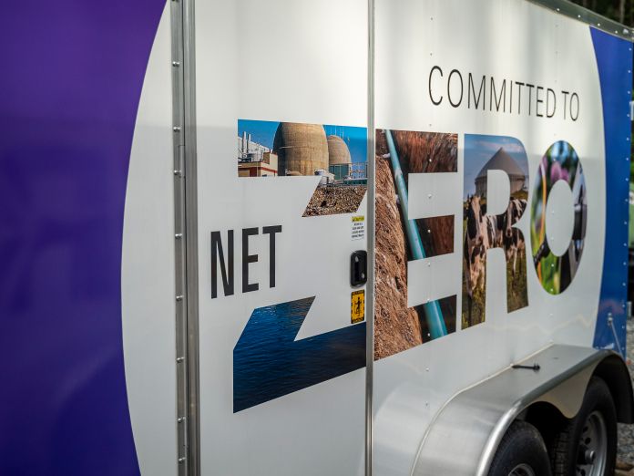 Net Zero logo on a truck