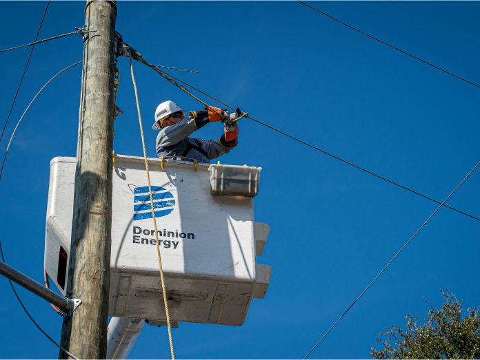 Lineworker restoring power